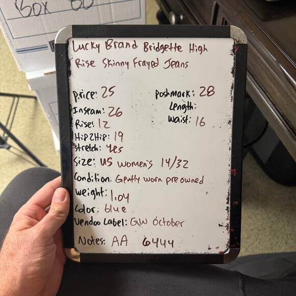 Lucky Brand Bridgette High Rise Skinny Frayed Jeans US Women's 14/32 - Picture 7 of 7